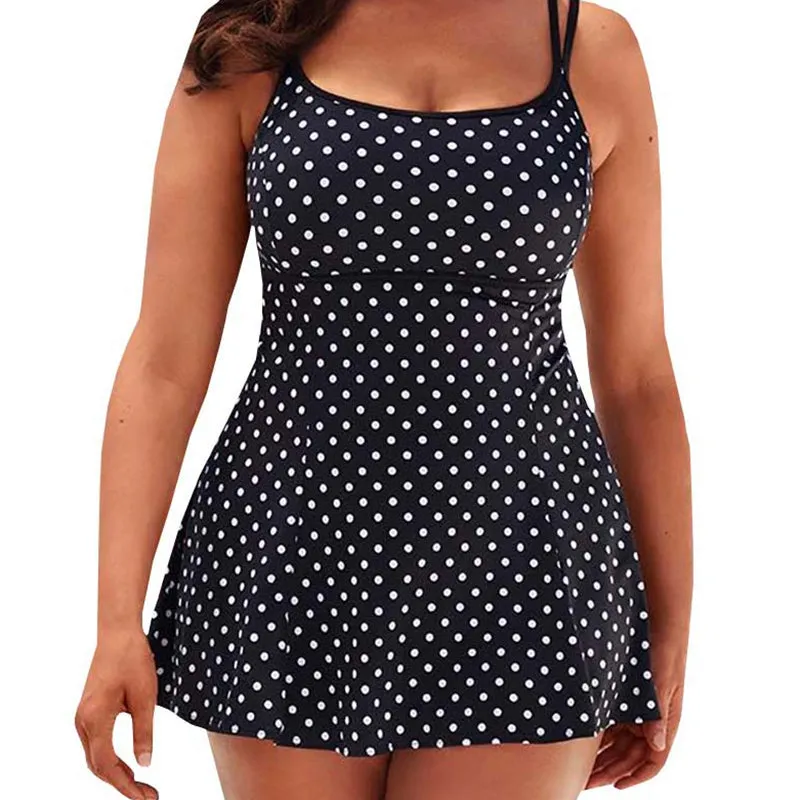 Plus Size One Piece Slip Dress Tankini Bikini Swimsuit Swimwear