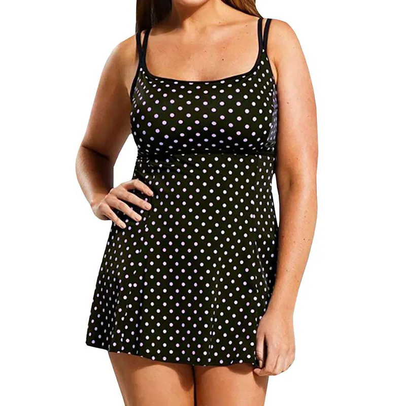 Plus Size One Piece Slip Dress Tankini Bikini Swimsuit Swimwear