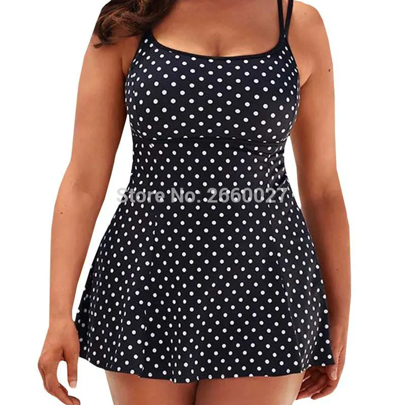 Plus Size One Piece Slip Dress Tankini Bikini Swimsuit Swimwear