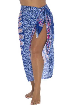 Plus Size Peacock Sarong Wrap Skirt & Coconut Clip