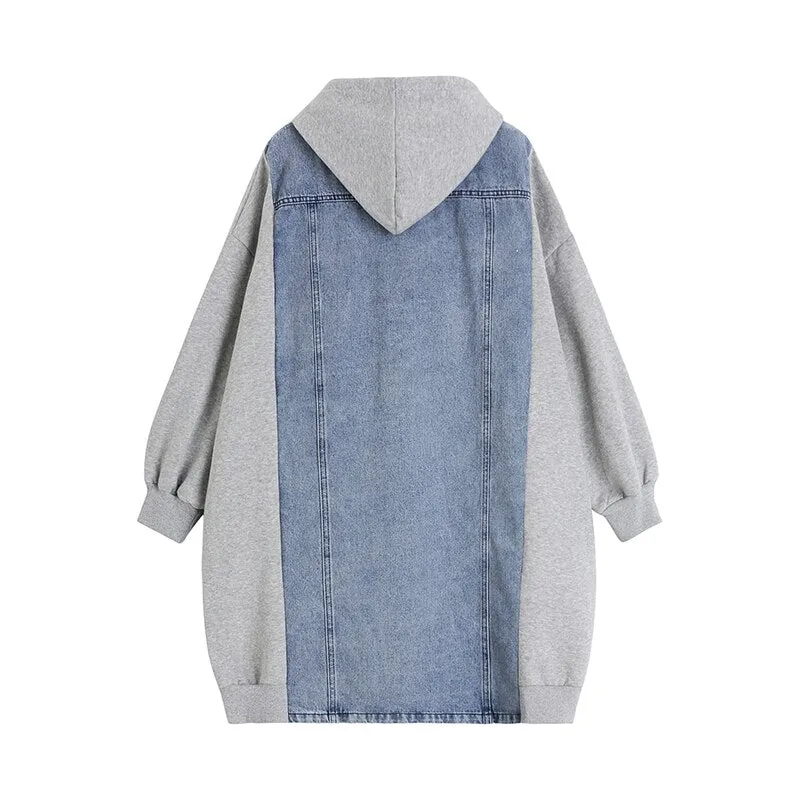 Pre Order:  Denim Hoodie Coat