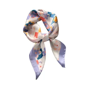 Pre Order:  Floral Contrast Trim Square Scarf