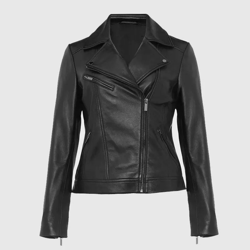 Premium Quality Ladies Dakota Soft Leather Jacket In Black