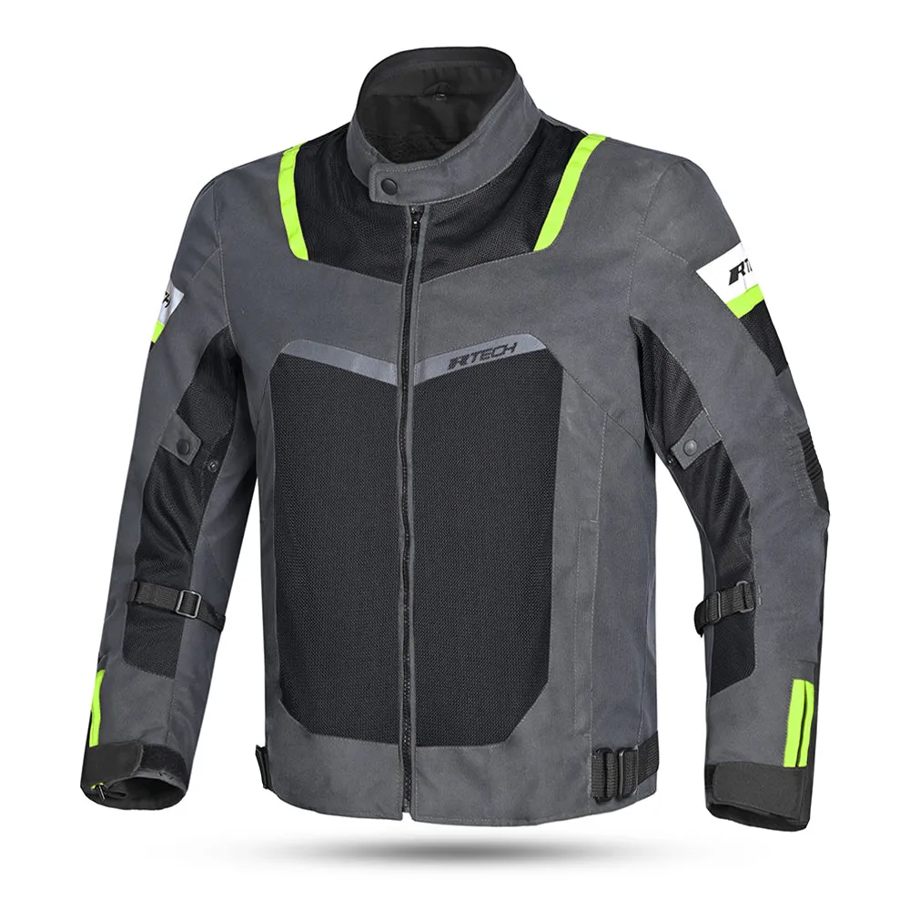 R Tech Spiral Mesh Motorcycle Jacket Anthr/Black/Yellow