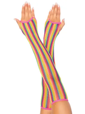 Rainbow net arm warmers