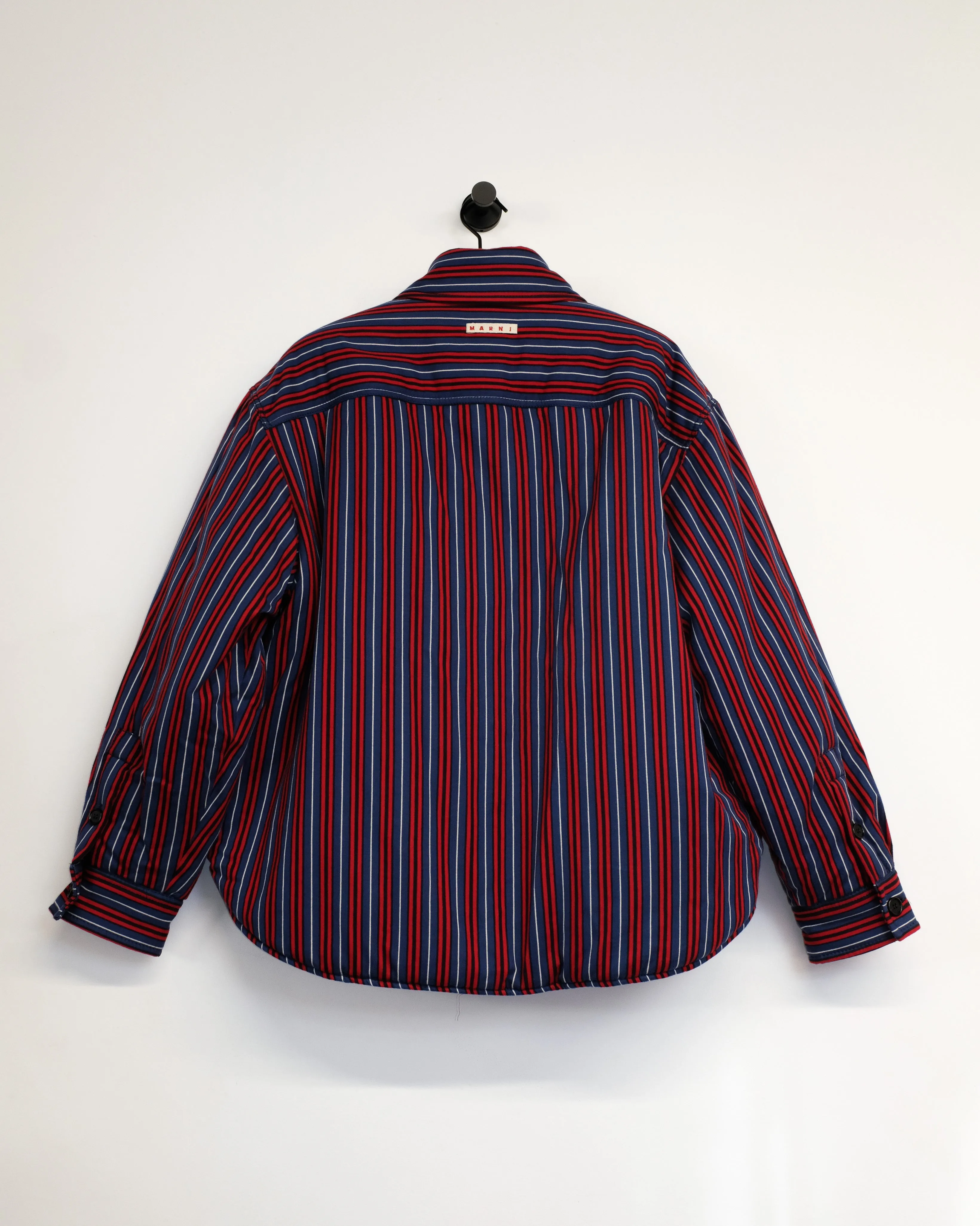 Red & Navy Stripe Puffer Jacket