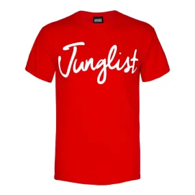 Red Junglist T-Shirt with white print