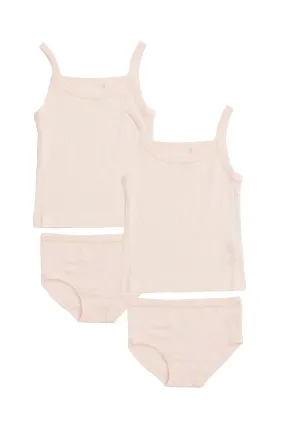 RIB JERSEY 2PACK STRAPTOP AND UNDERPANTS - SOFT PINK