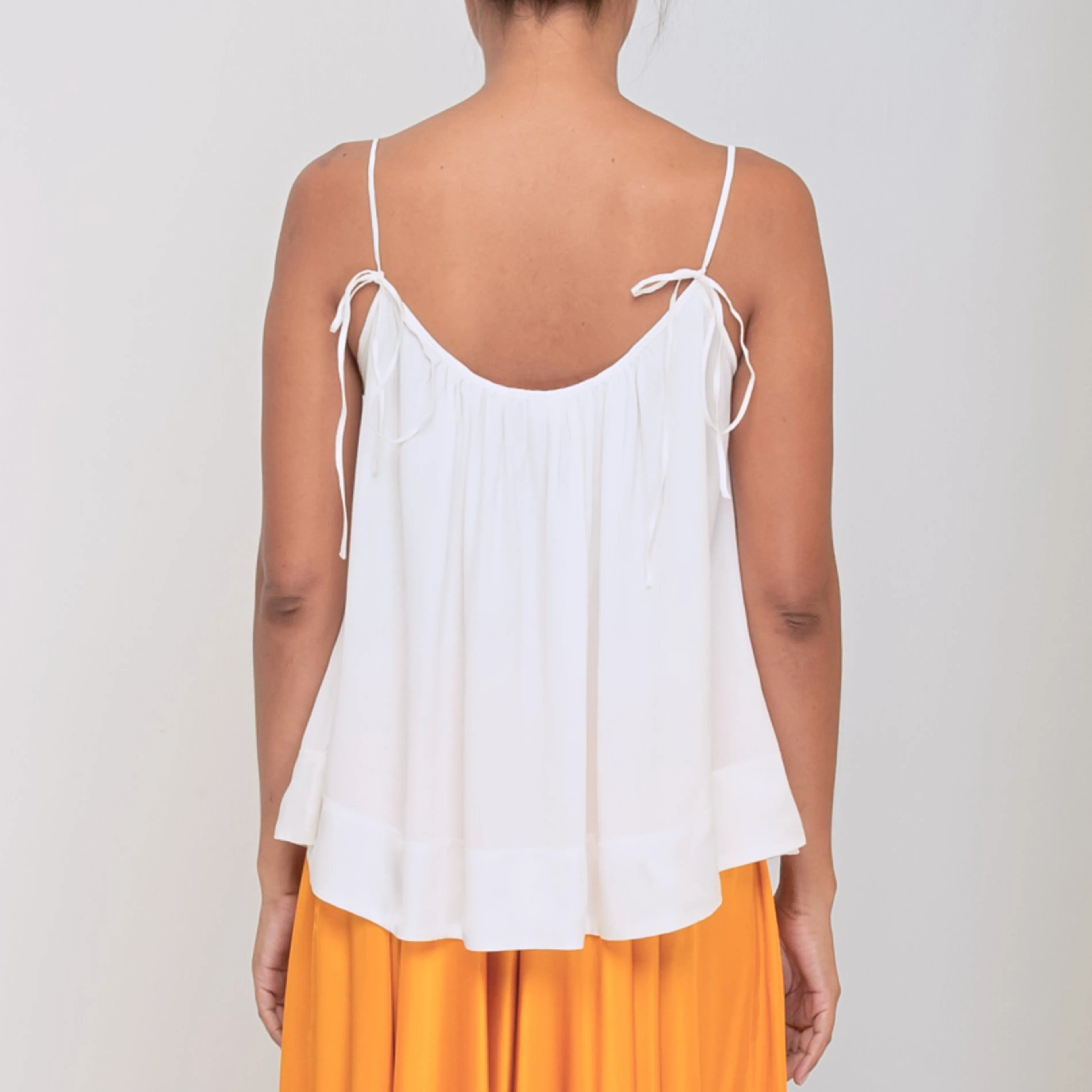 RINKI FLOW CAMISOLE - Rayon Fujette Crepe and Rayon Viscose Satin | Off White