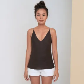 RINKI V CAMISOLE - Linen | Charcoal