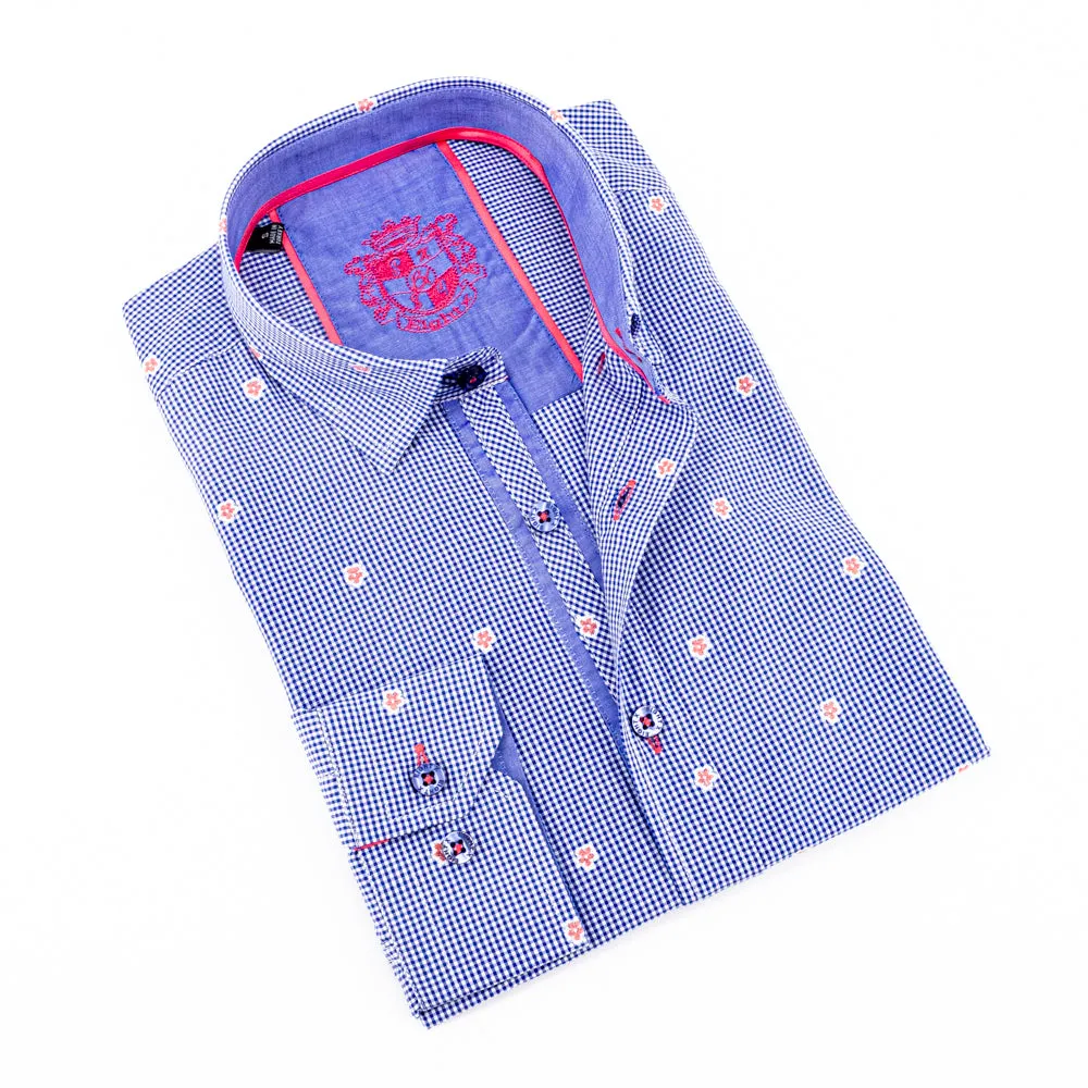 Royal Blue Fill Coupe Shirt With Solid Trim