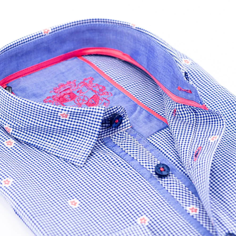 Royal Blue Fill Coupe Shirt With Solid Trim