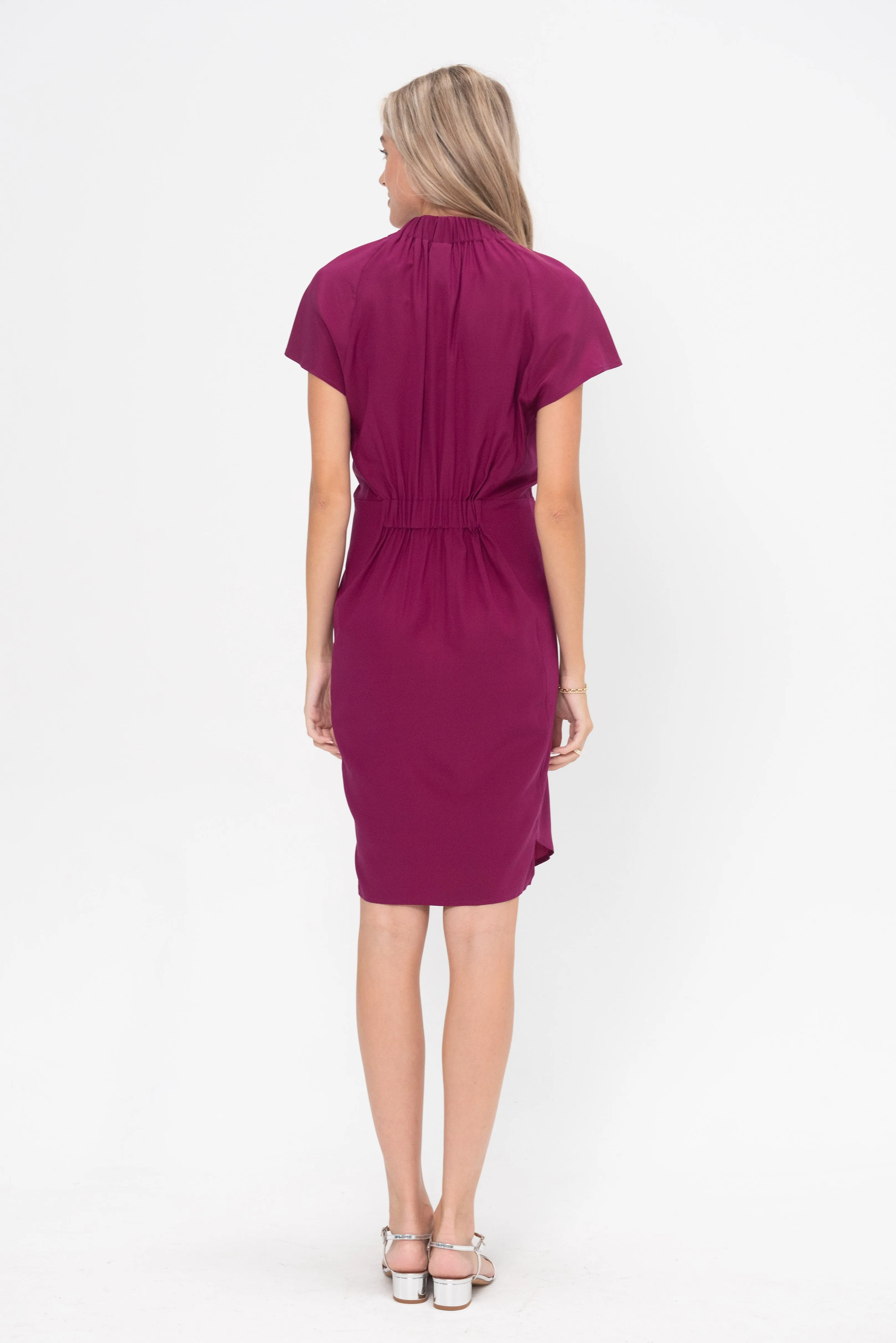 Ruched Stella Dress, Magenta