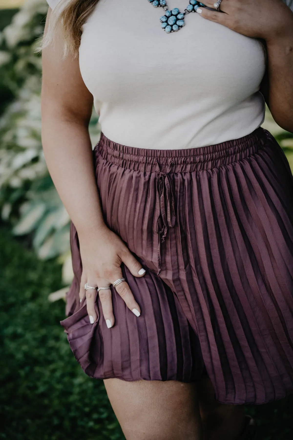 'Rylie' Satin Pleated Lined Mini Skirt (S-L)