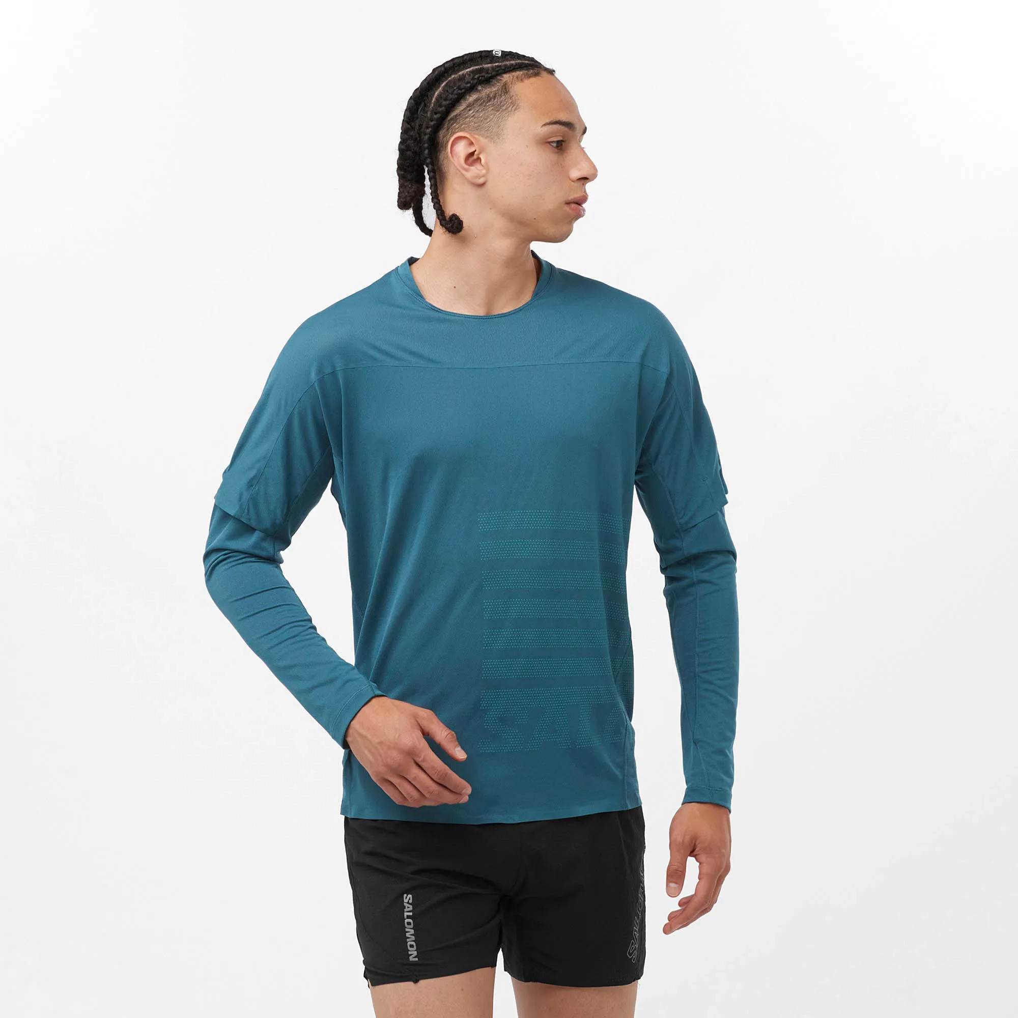 Salomon | Men's Sense Aero GFX Long Sleeve T-Shirt - Deep Dive/Tahitian Tide