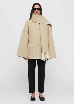 Scarf Coat - Beige