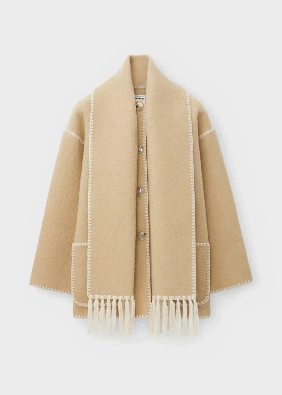 Scarf Coat - Beige