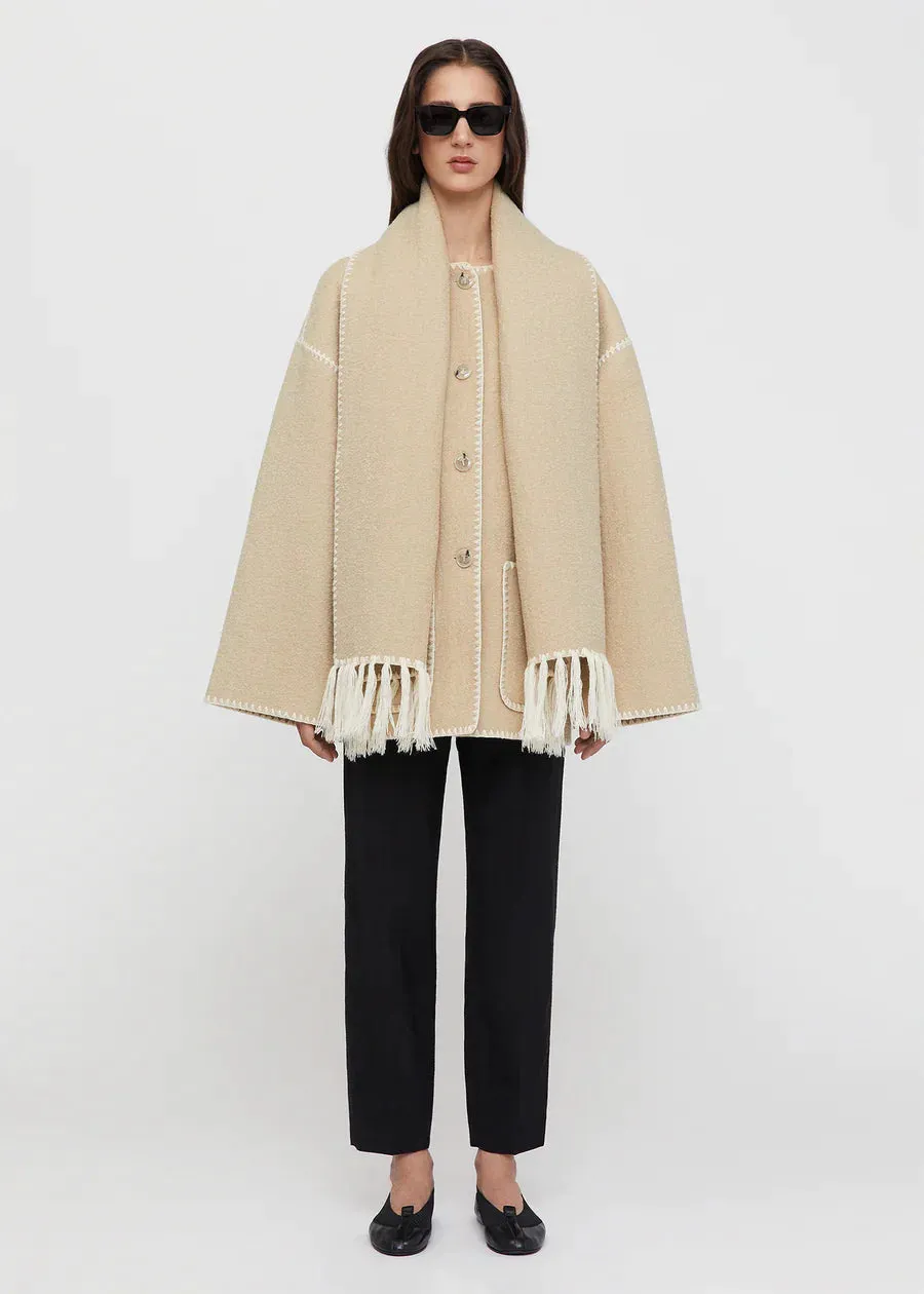 Scarf Coat - Beige