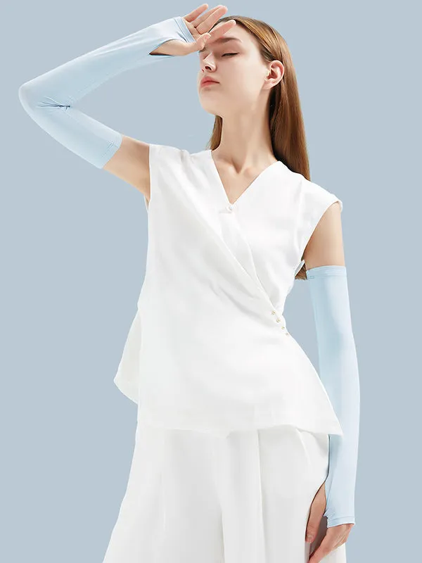 Simple Ice Silk Sun Protection Solid Color Sleevelet