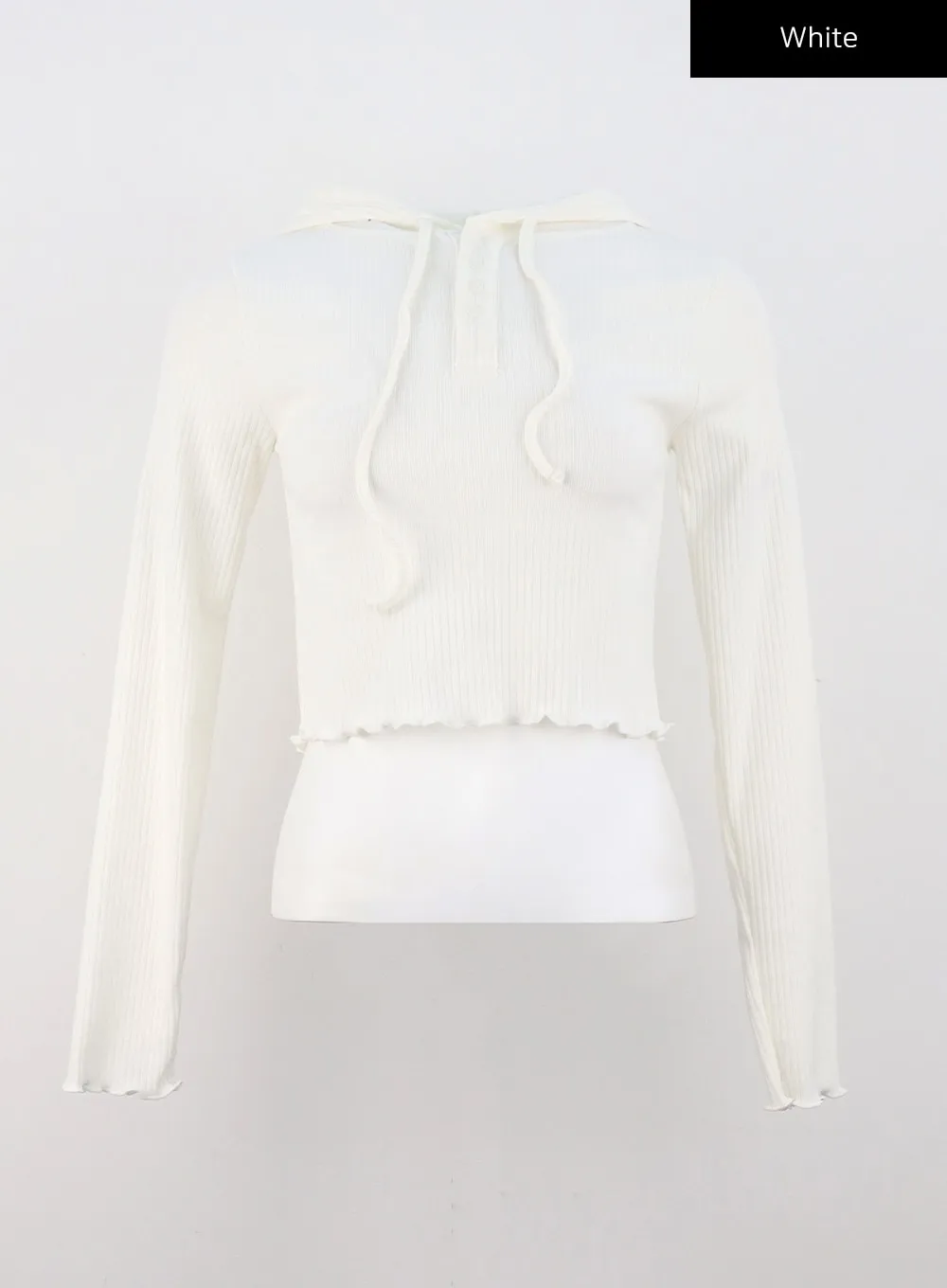 Slim Fit Ribbed Crop Hoodie CS320