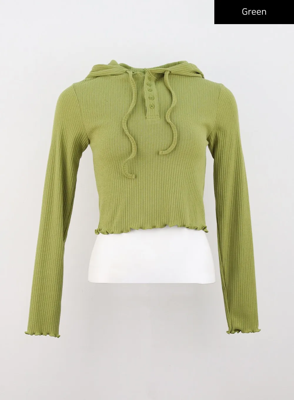 Slim Fit Ribbed Crop Hoodie CS320