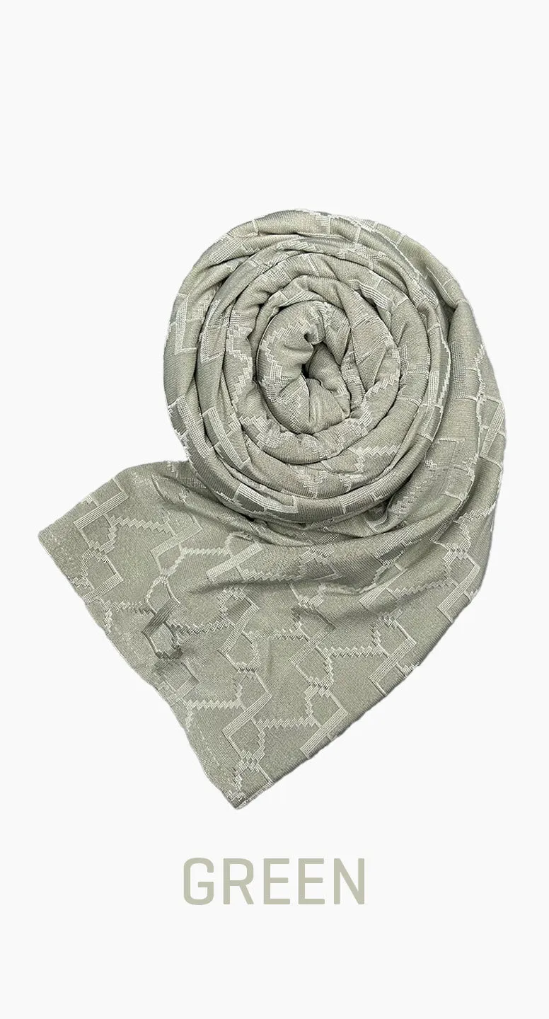 Stretch Long Scarf with “R” pattern - amiiraa