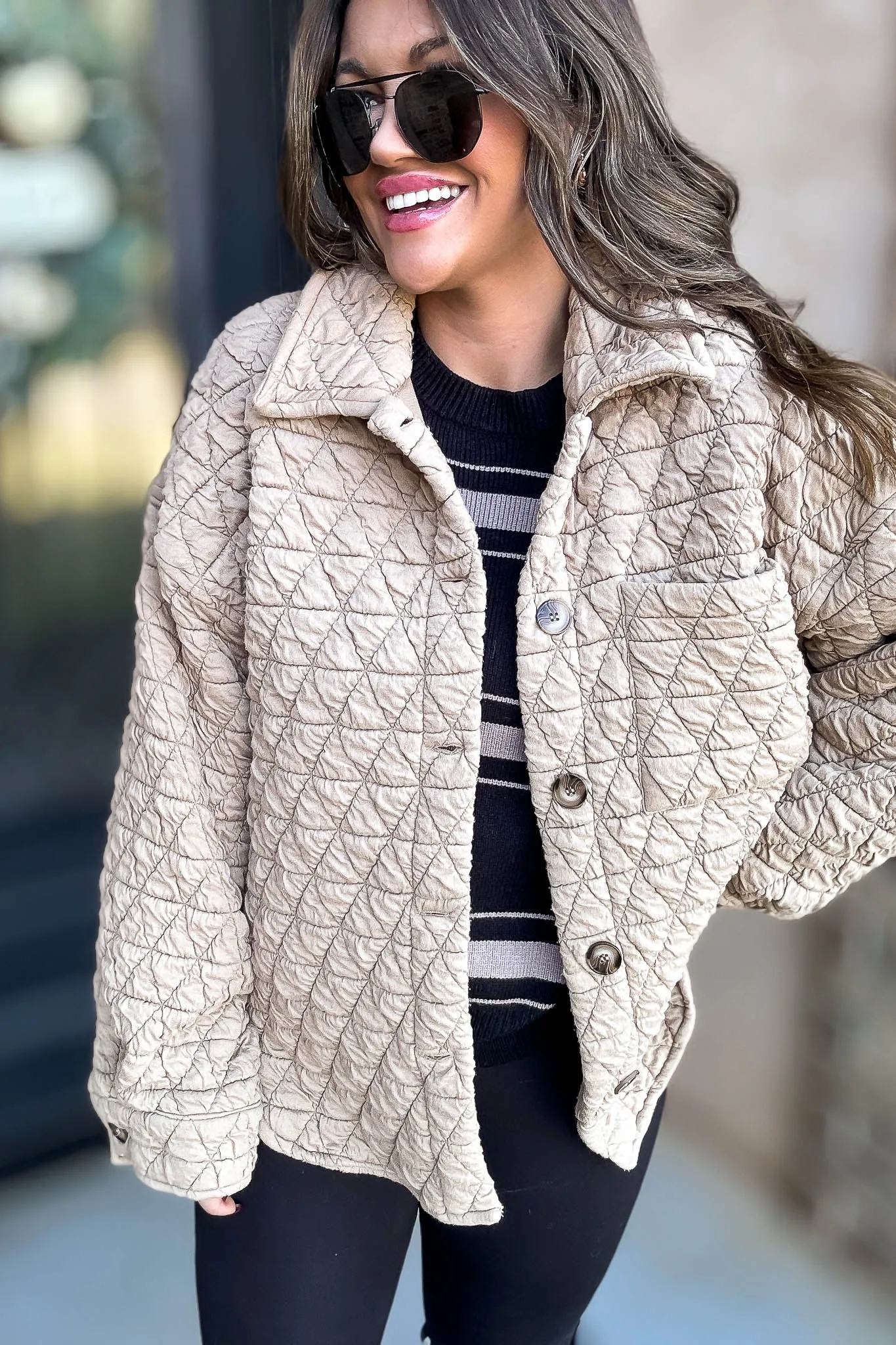 Taupe Quilted Jacket