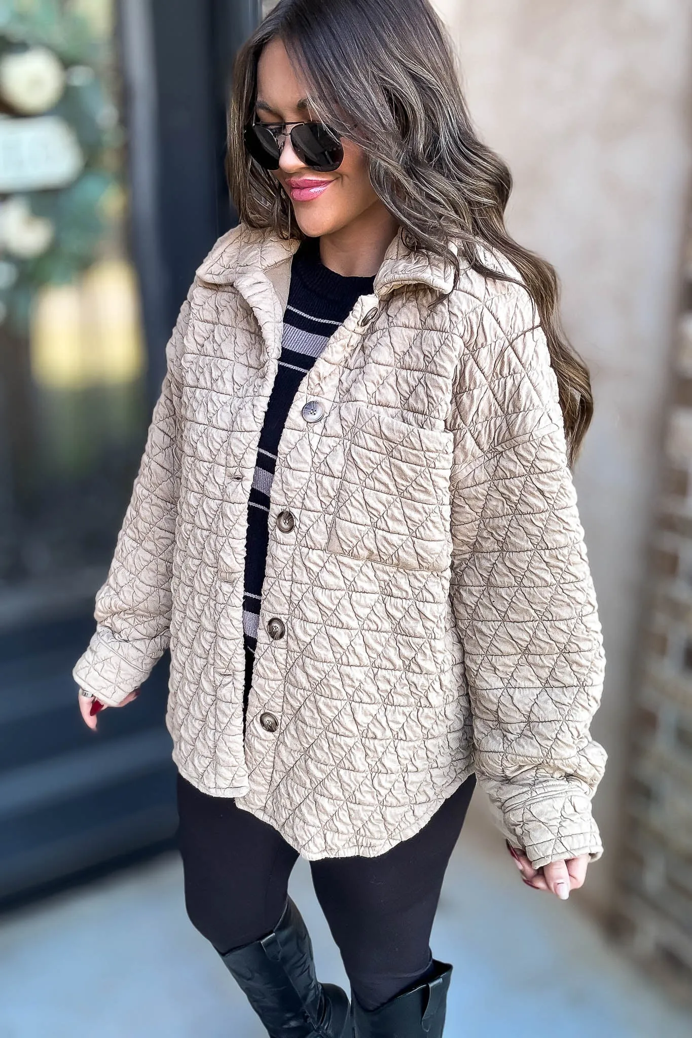 Taupe Quilted Jacket