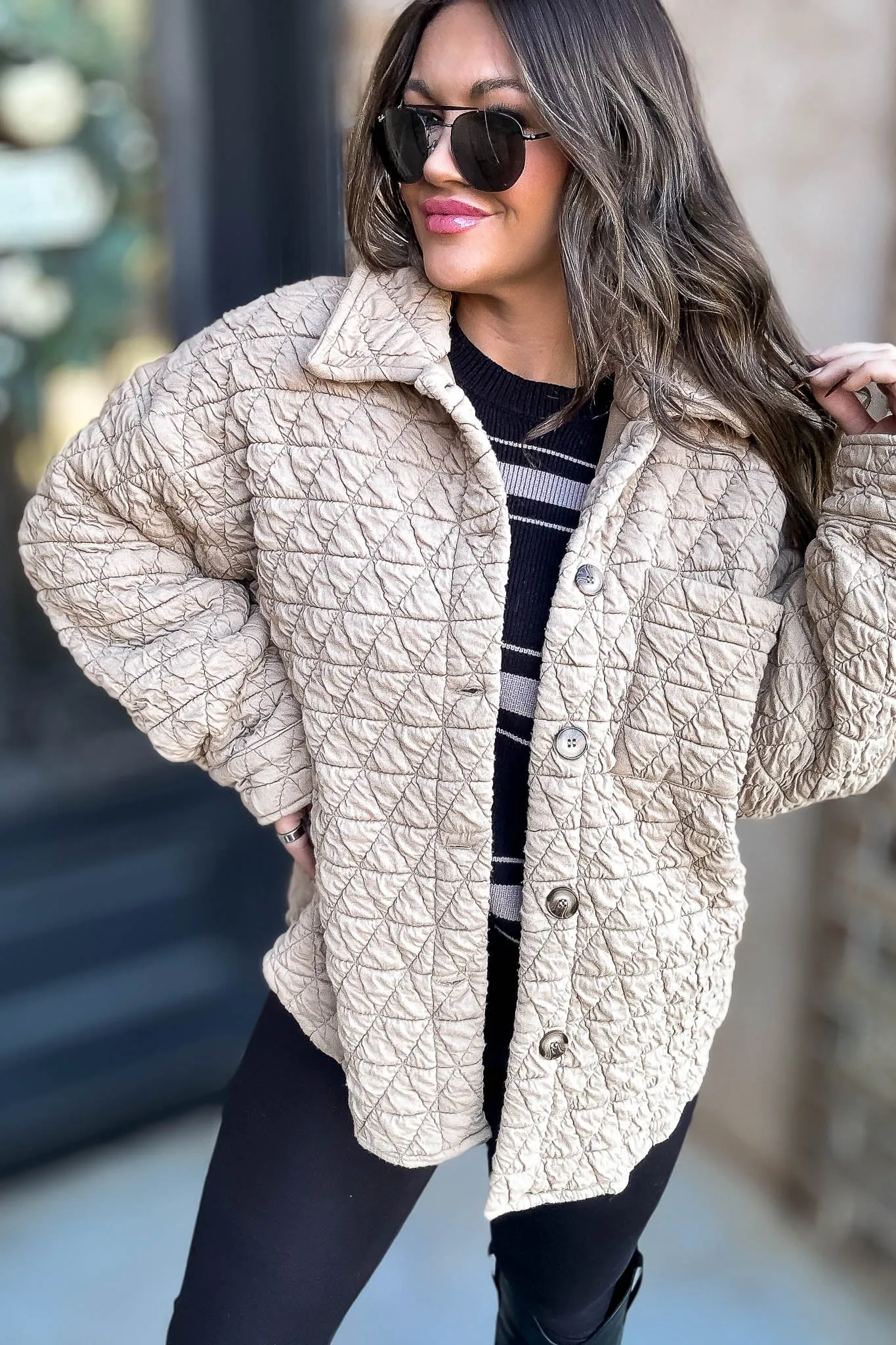 Taupe Quilted Jacket