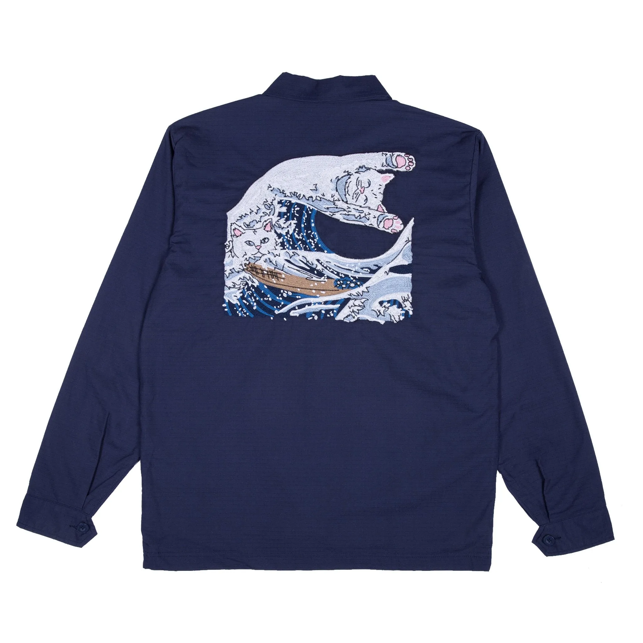 The Great Wave Military Jacket (Navy Blue)