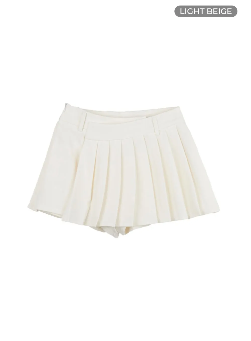 Unbalanced Pleated Mini Skirt CL424