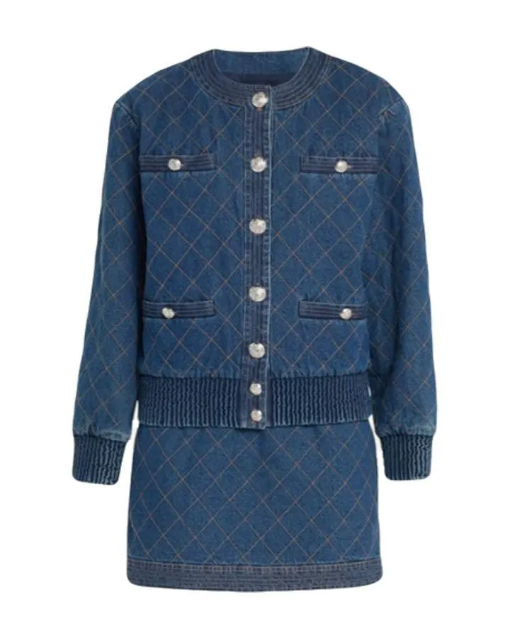 Veronica Beard Glennon Quilted Denim Jacket