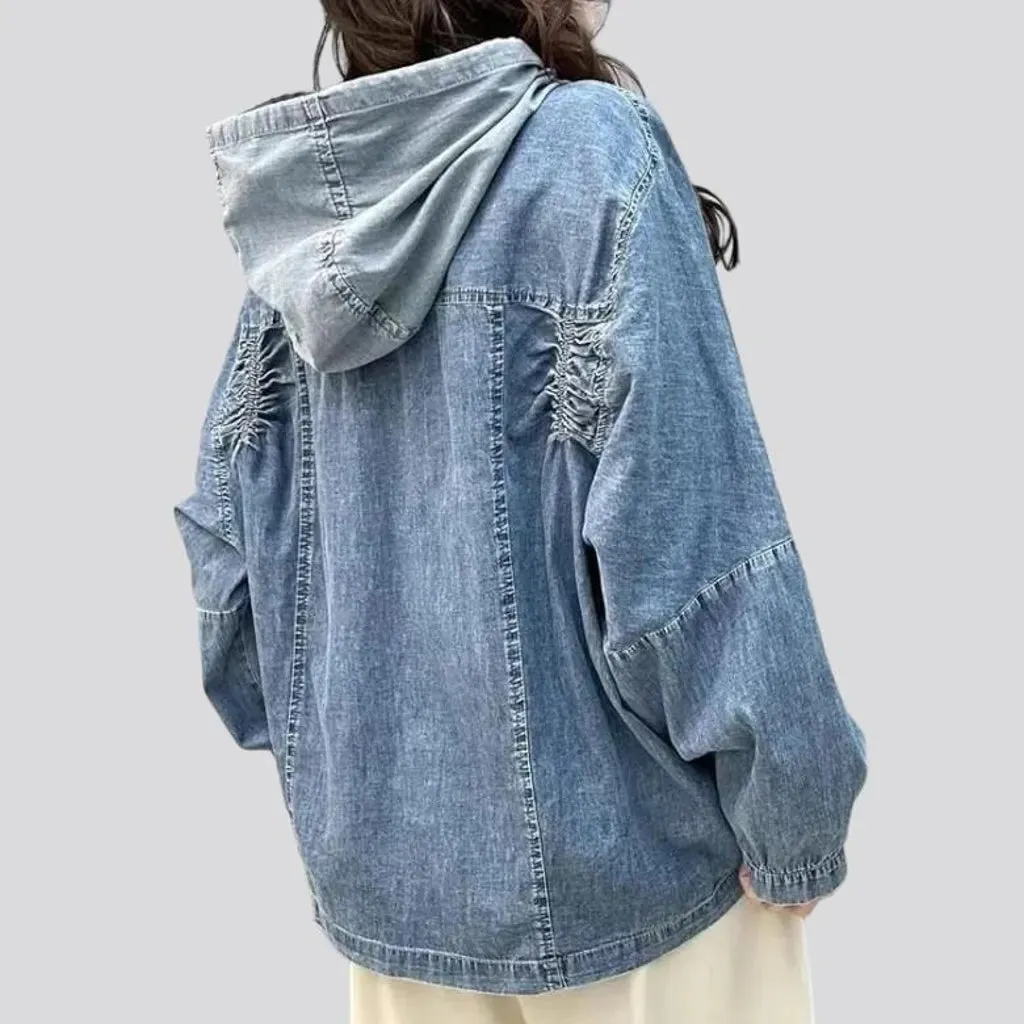 Vintage hooded women's denim jacket