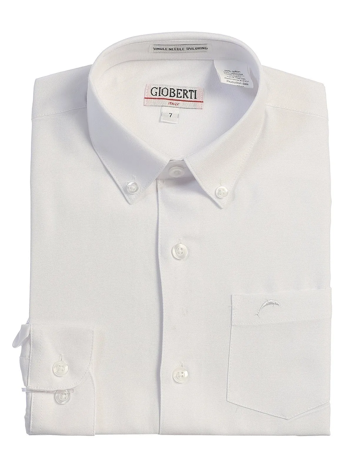 White Boys Long Sleeve Oxford Button Down Dress Shirt