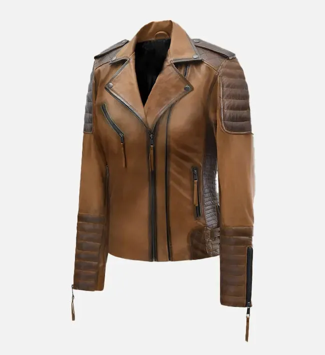 Women's Charlotte Burnt Tan Leather Jacket