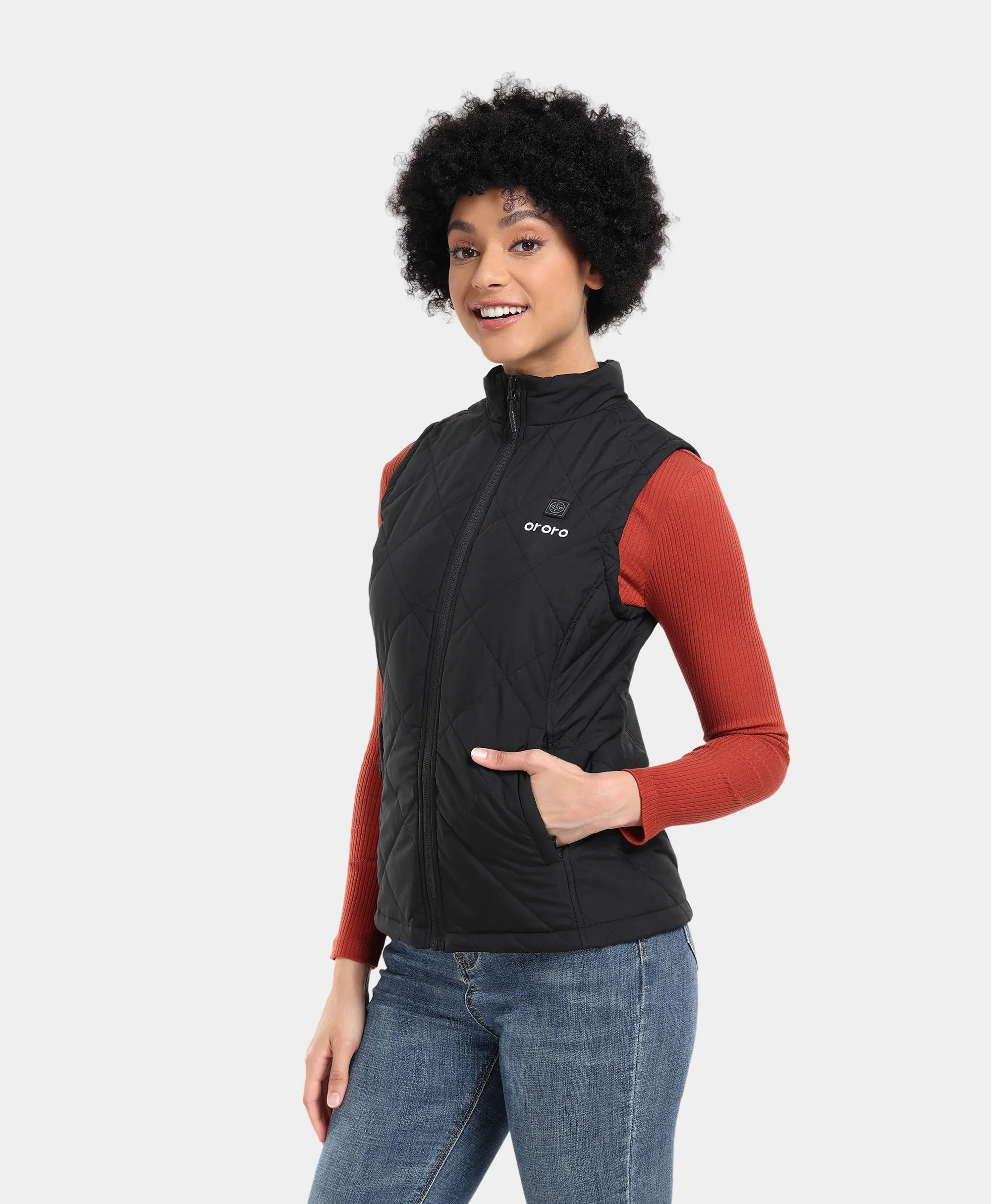 Women's Heated Quilted Vest - Black