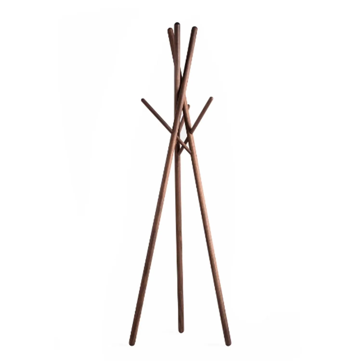 Wooden Coat Rack Walnut Finish