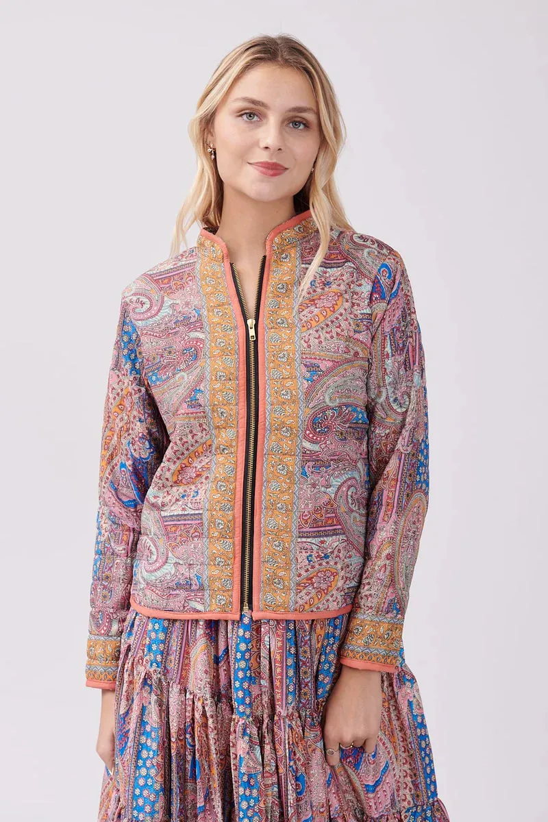 Yanissa Quilted Paisley Jacket - Pink