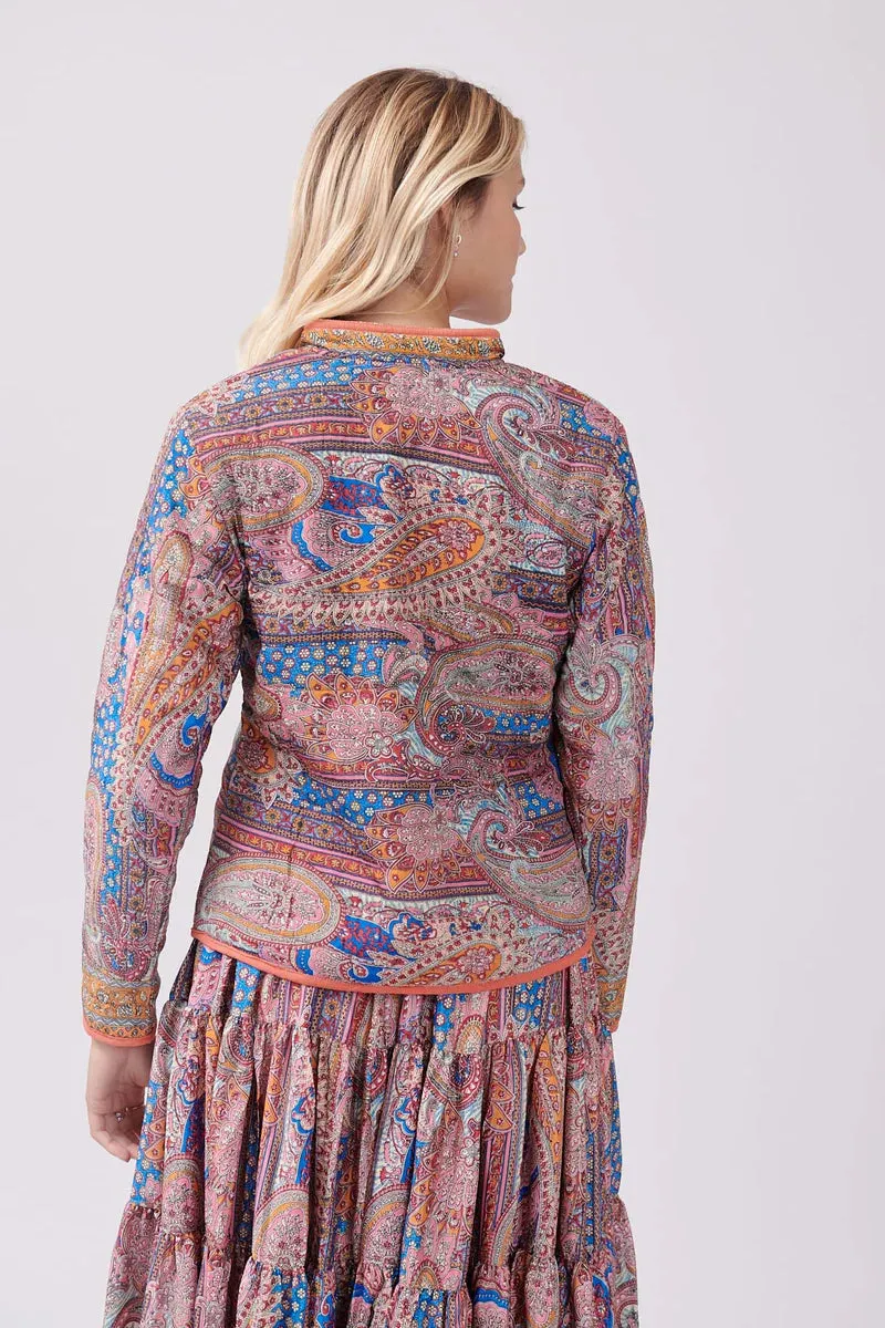 Yanissa Quilted Paisley Jacket - Pink